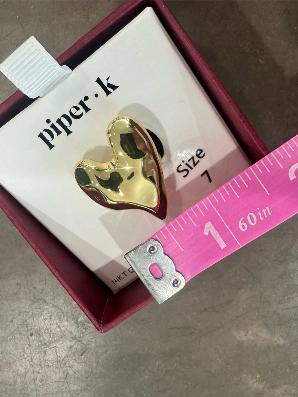 Piper•K Gold Heart Ring💛Shiny FUN Finish,very versatile, other sizes available